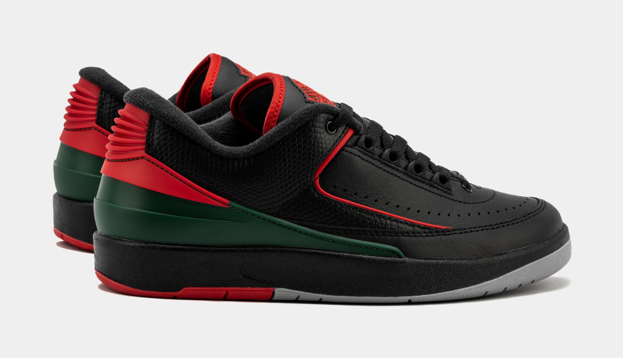 Air Jordan 2 Retro Low Christmas Mens Lifestyle Shoes (Black/Fire  Red/Cement Grey) Free Shipping