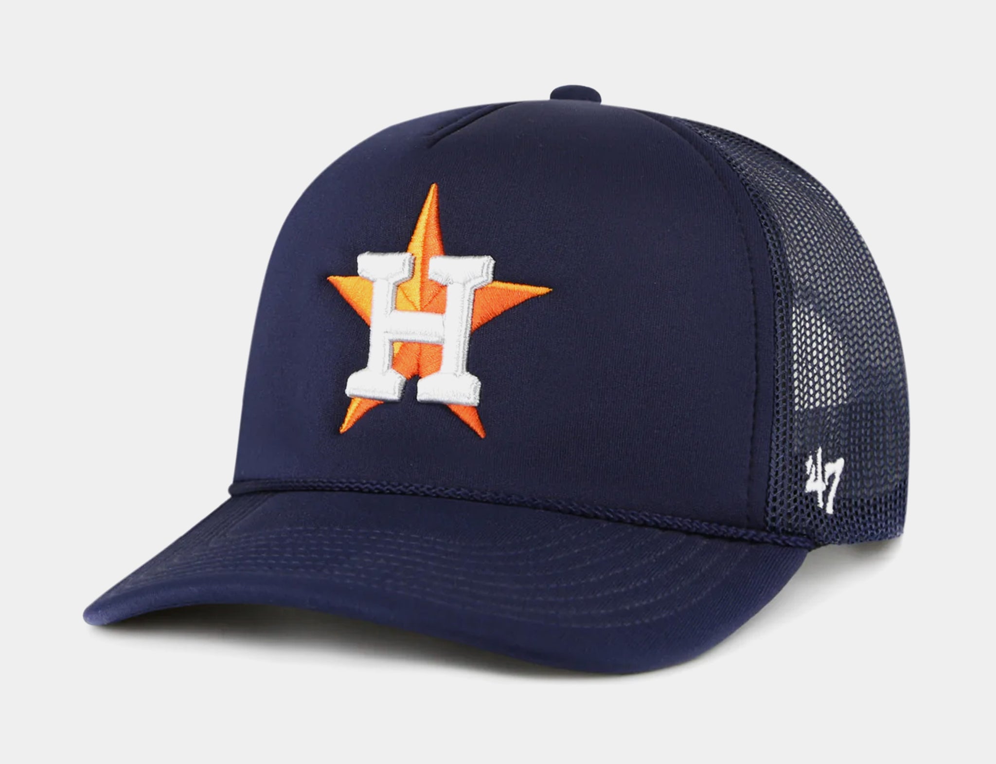 Houston Astros Foam Front Mesh Trucker Mens Hat (Navy/Orange)