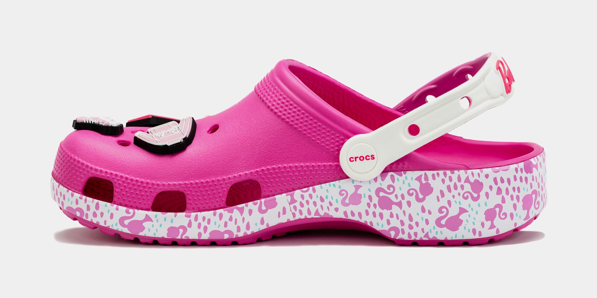 Crocs Barbie Classic Pink Clog Barbie Charms Women's Size 8 New Crocs  Package