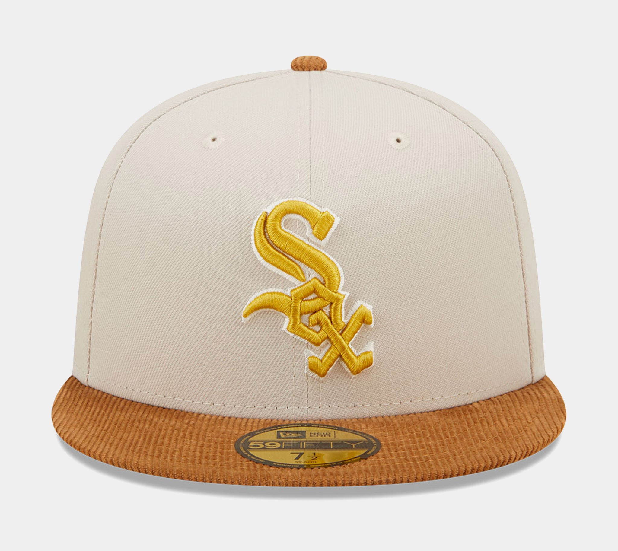 New Era 59Fifty CHI White Sox Corduroy Visor Fitted 'Beige, 60296380