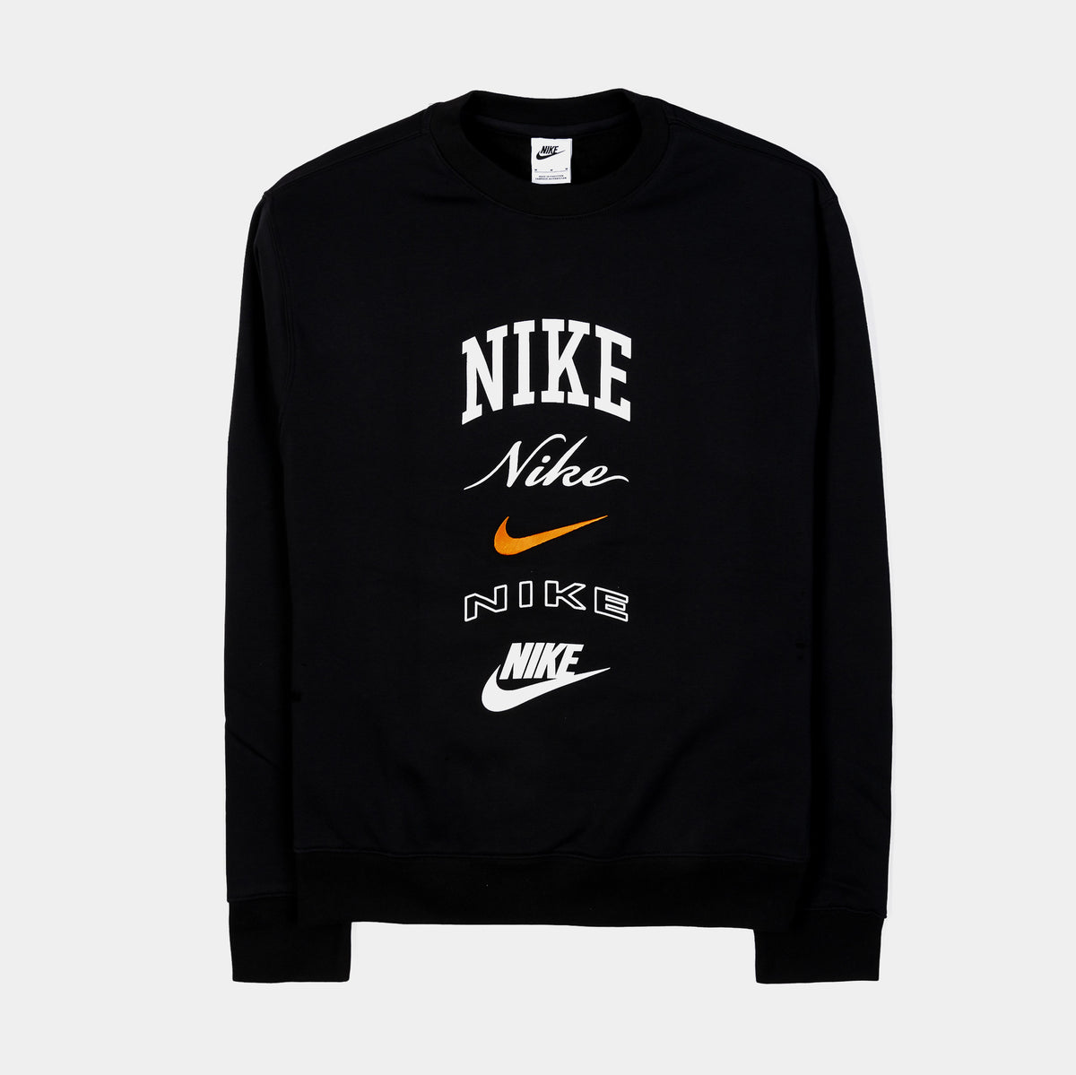 Nike Club Fleece Stack GX Mens Crewneck Black White FN2610-010 – Shoe ...