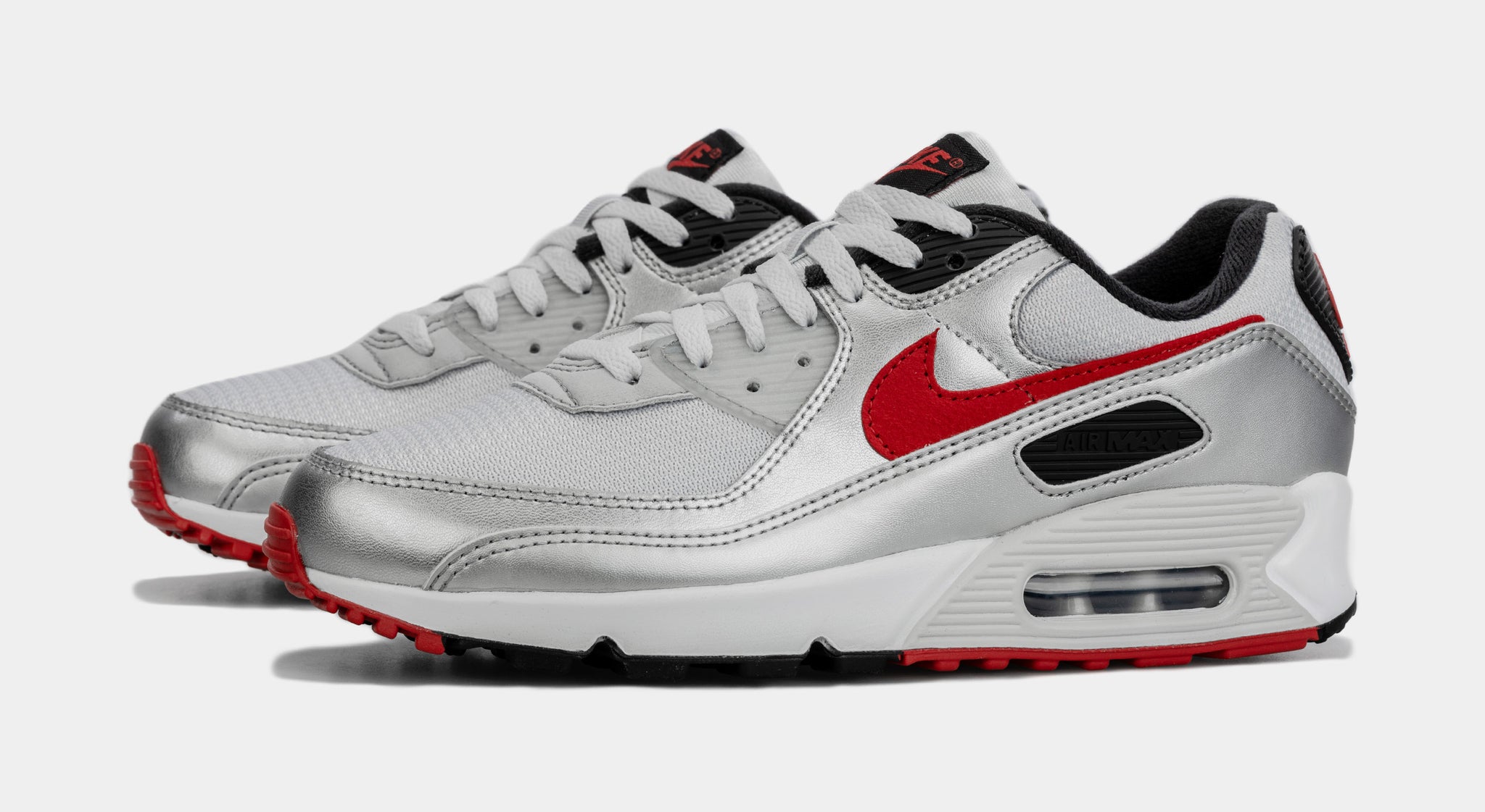 Air Max 90 Icons Mens Lifestyle Shoes (Silver/Red)